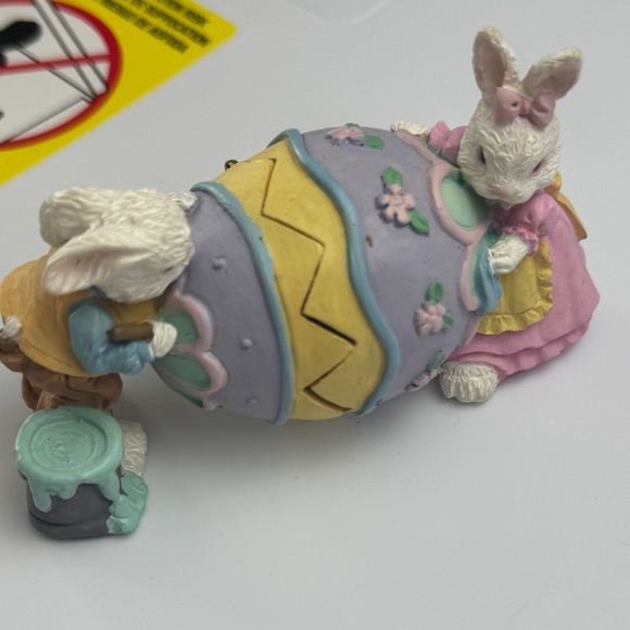 Pastel Easter Bunny Figurine with Egg miniature - Picture 6 of 10